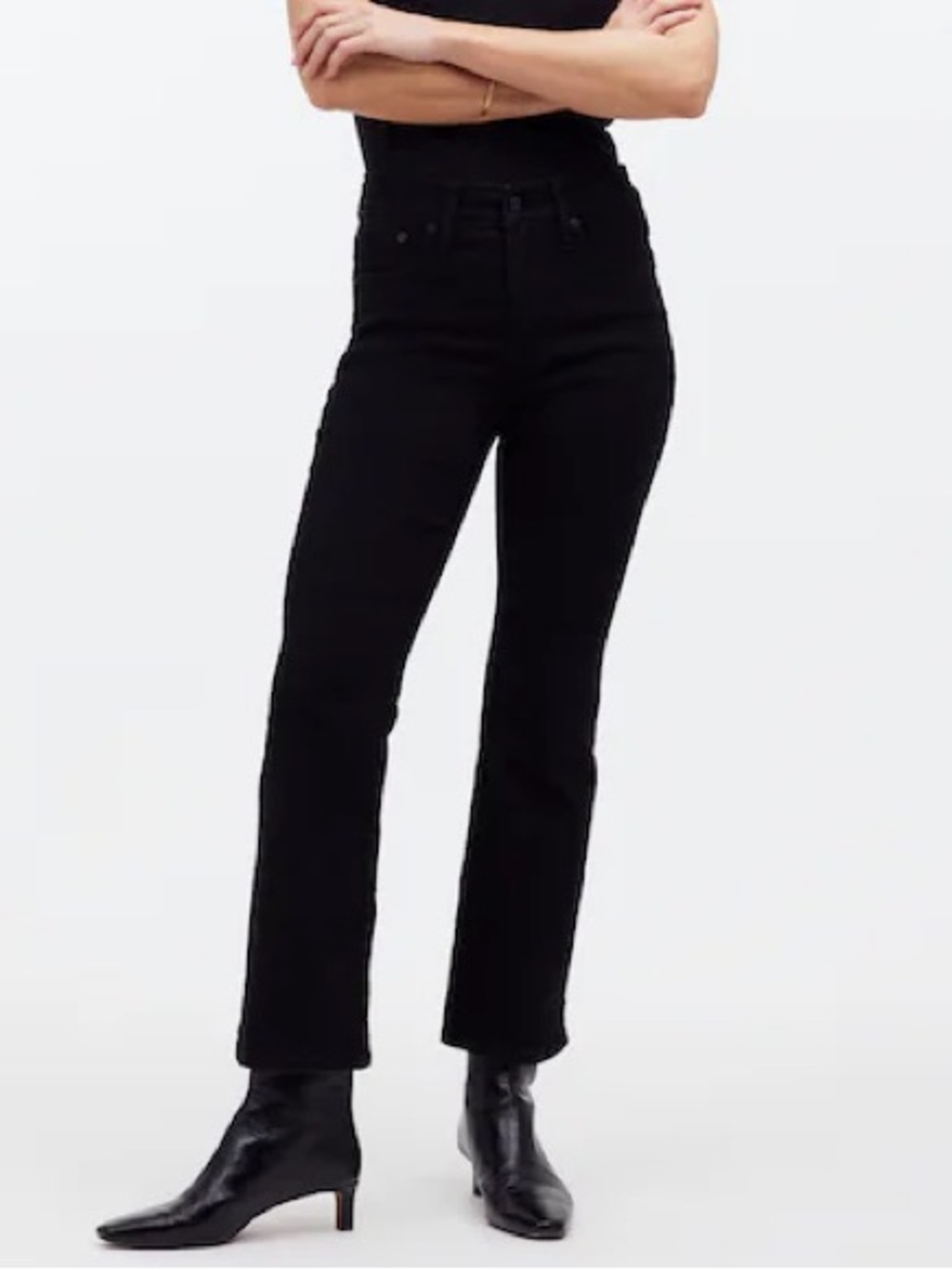 Madewell Mid-Rise Kick Out Jeans in Black Rinse Wash